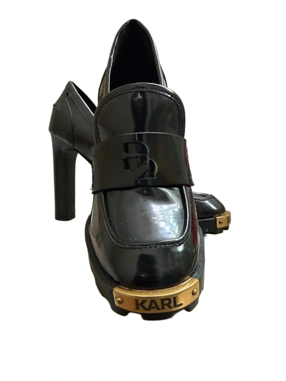 KARL LAGERFELD PARIS VIRNA PLATFORM HIGH HEELS OXFORDS - Picture 1 of 9